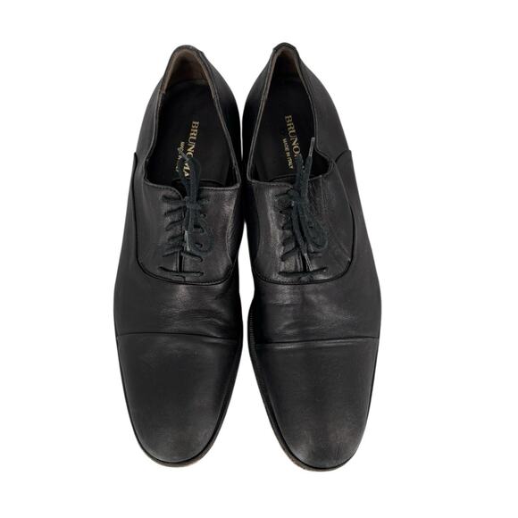 Bruno Magli Cap Toe Oxford Black Leather Mens Shoes Size 8.5 M Dress Italy main image 9